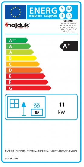 EEK A+ Kaminbausatz Royal Extra Hajduk VOLCANO 3PLUh Panoramakamin mit 11kW