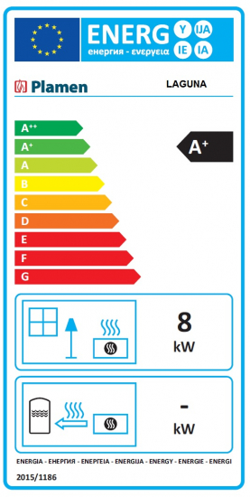 EEK A+ Kaminofen Plamen Laguna braun mit Herdplatte - 8kW