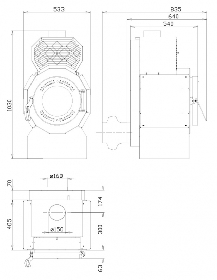 Warmluftofen DORY 11 mit Ventilator 11 kW