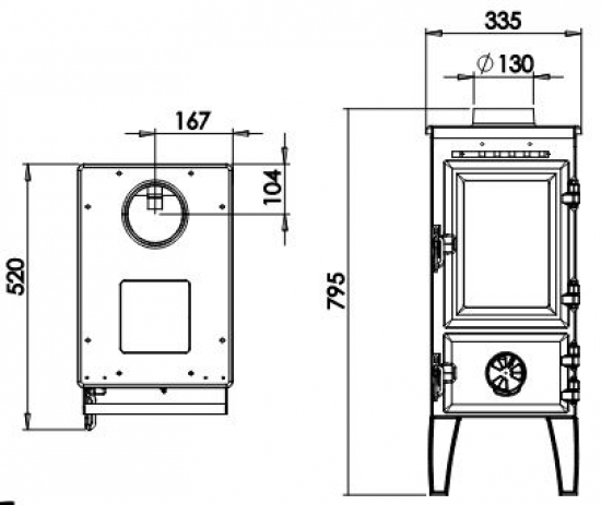 [B-Ware] EEK A - Kleiner Kaminofen 304 mit Herdplatte - 7,23 kW