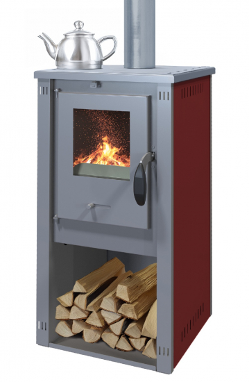 EEK A+ Kaminofen Okta M bordeaux - 3,9kW