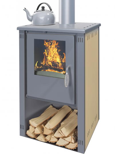 EEK A+ Kaminofen Pella creme mit Herdplatte - 5,4kW