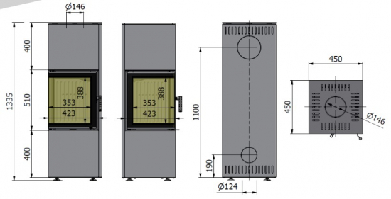 EEK A Kaminofen Hajduk PIXEL L weiß - 7kW