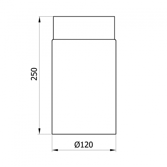 120 mm - Rauchrohr 250 mm in Gussgrau