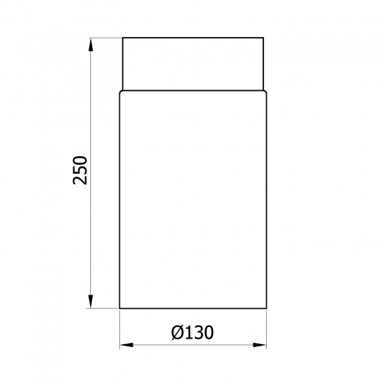 130 mm - Rauchrohr 250 mm in Gussgrau