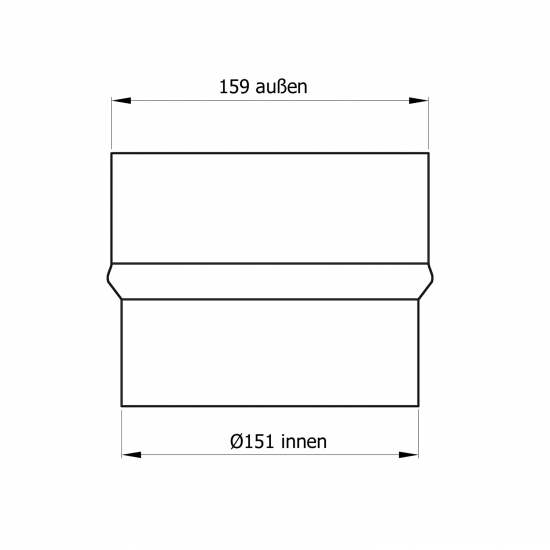 150 mm - 160 mm - Erweiterung in Gussgrau