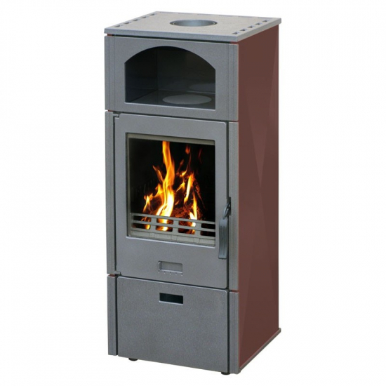 EEK A+ Kaminofen Plamen Laguna braun mit Herdplatte - 8kW