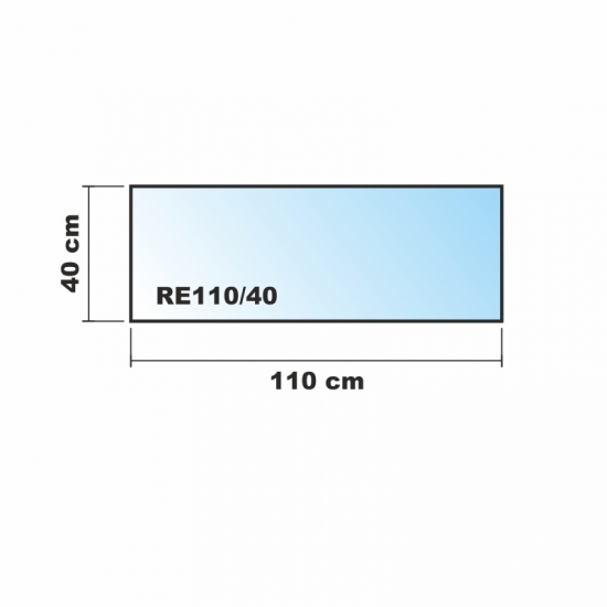 Saisonplatte Rechteck *Frosty* 110x40cm - Kamin-Vorlegeplatte Milchglas Funkenschutzplatte Kaminbodenplatte Glasplatte
