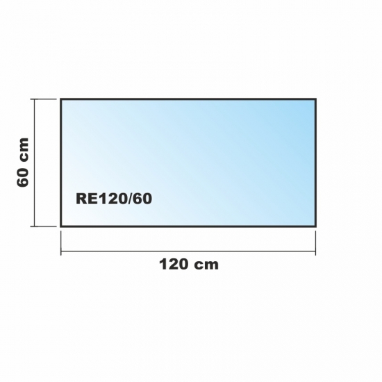 Saisonplatte Rechteck 120x60cm Glas weiß - Kamin-Vorlegeplatte Funkenschutzplatte Kaminbodenplatte Glasplatte