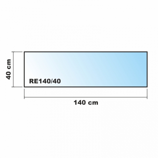 Saisonplatte Rechteck 140x40cm Glas weiß - Kamin-Vorlegeplatte Funkenschutzplatte Kaminbodenplatte Glasplatte
