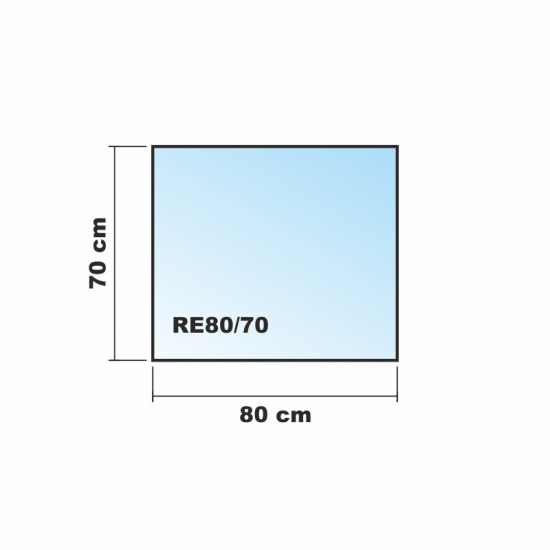 Saisonplatte Rechteck 80x70cm - Kamin-Vorlegeplatte Funkenschutzplatte Kaminbodenplatte Glasplatte