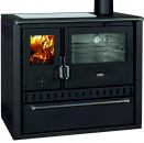 Wasserführender Premium-Küchenofen Holzherd GT W10 schwarz !Cerankochfeld!+!Edelstahlbackfach!-Dauerbrandherd - 13,3kW